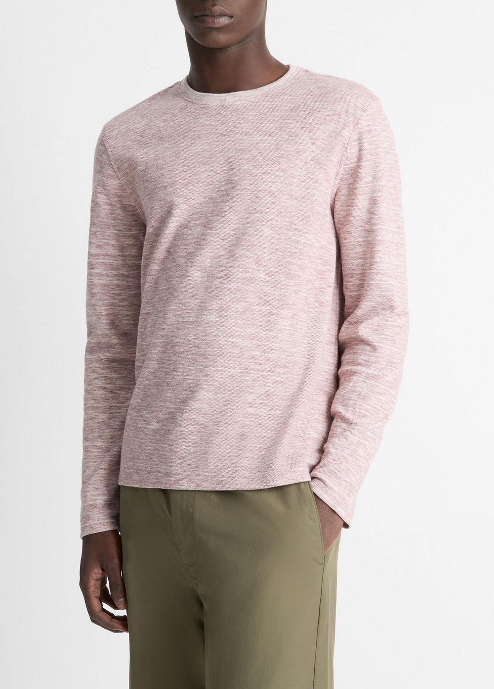 Space-Dye Cotton-Blend Long-Sleeve T-Shirt in Long Sleeve | VINCE Men