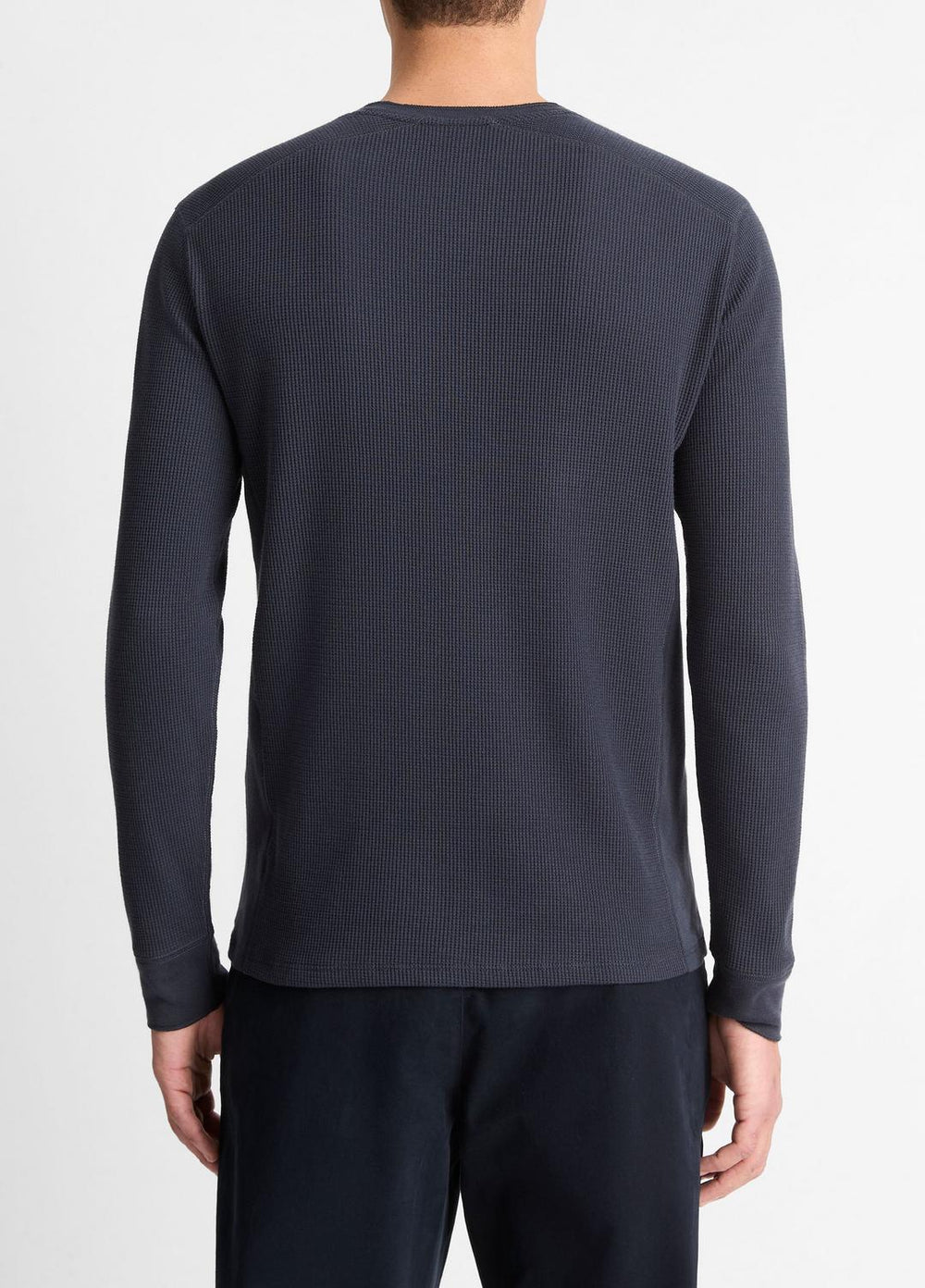 Pima Cotton-Blend Thermal Long-Sleeve Pullover in Long Sleeve | VINCE Men
