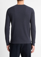 Pima Cotton-Blend Thermal Long-Sleeve Pullover in Long Sleeve | VINCE Men