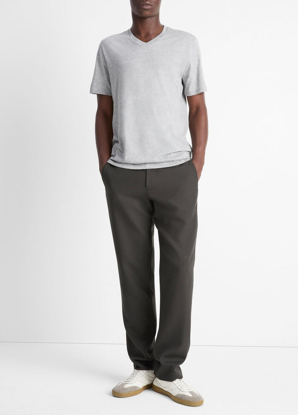 Pima Cotton V-Neck T-Shirt in Short Sleeve | VINCE Men