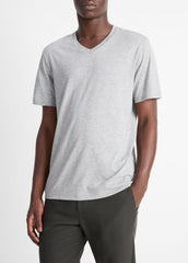 Pima Cotton V-Neck T-Shirt in Short Sleeve | VINCE Men