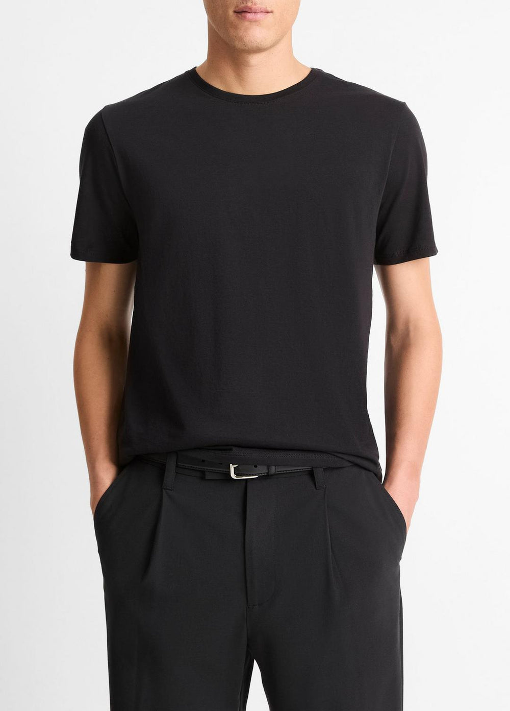 Pima Cotton Crew Neck T-Shirt in Short Sleeve | VINCE Men
