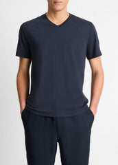 Pima Cotton V-Neck T-Shirt in Short Sleeve | VINCE Men