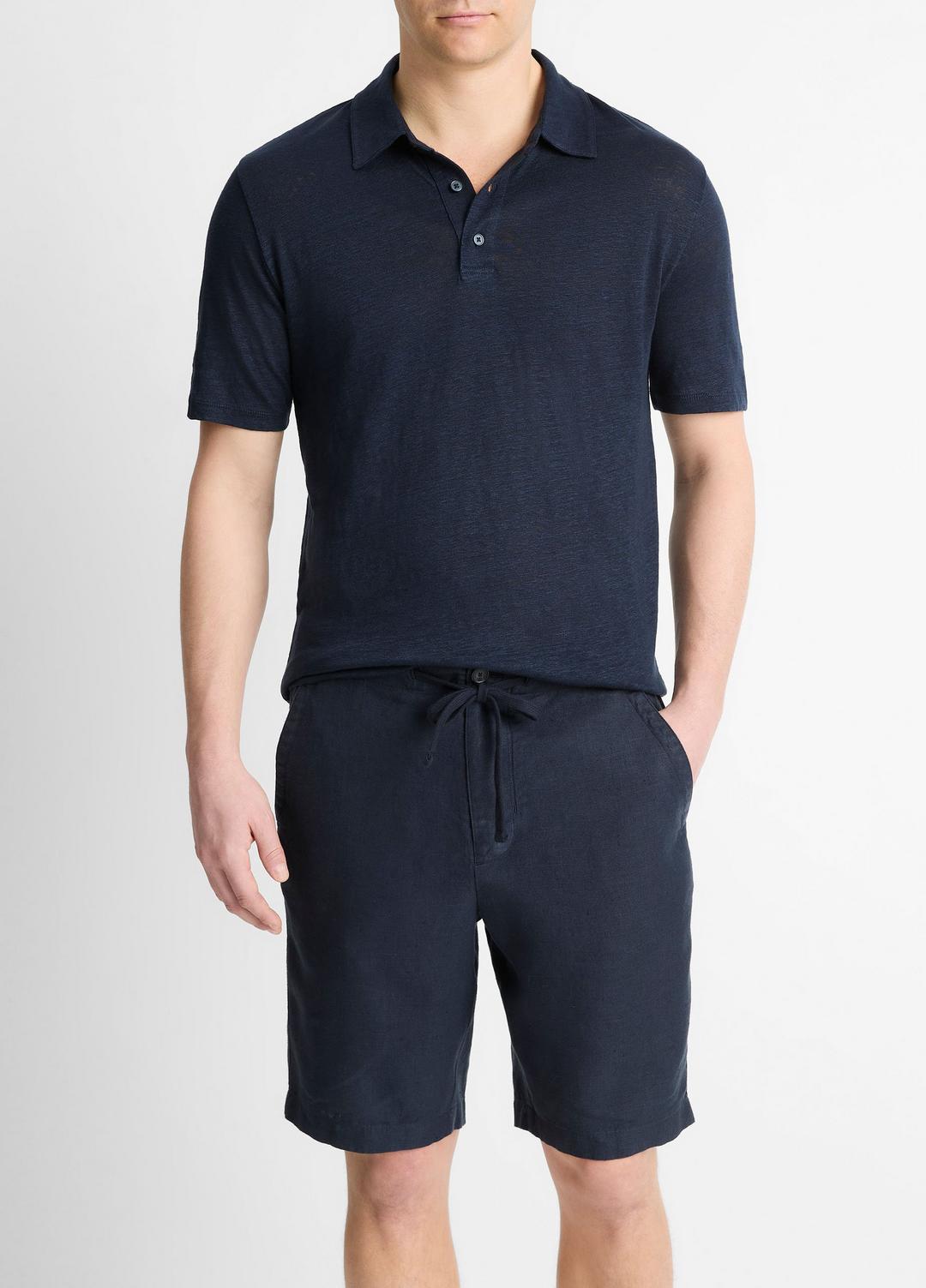 Linen Polo Shirt in Henleys & Polos | VINCE Men