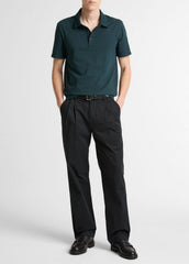 Garment Dye Cotton Polo Shirt in Short Sleeve | VINCE Men