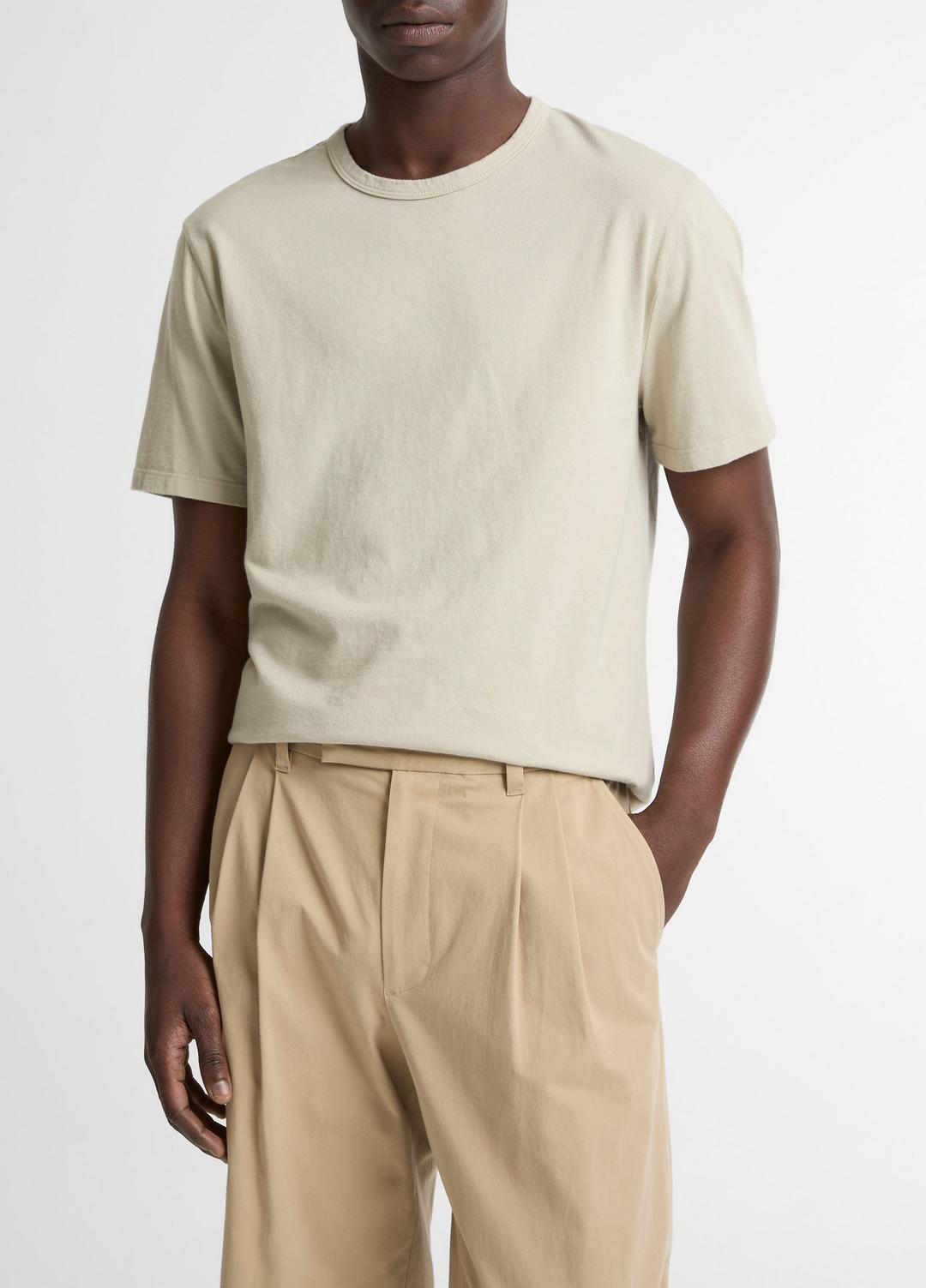 Garment Dye Cotton T-Shirt in Short Sleeve | VINCE Men