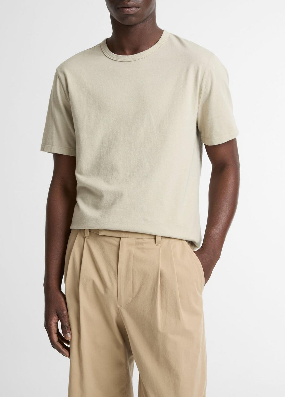 Garment Dye Cotton T-Shirt in Short Sleeve | VINCE Men