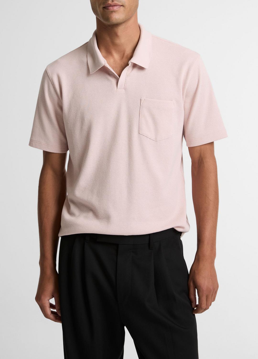 Cotton-Blend Johnny-Collar Polo Shirt in Henleys & Polos | VINCE Men