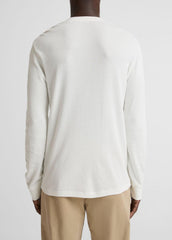 Jacquard-Rib Cotton Henley in Long Sleeve | VINCE Men