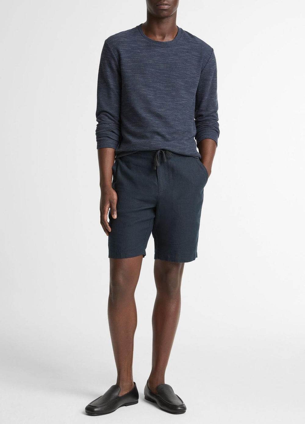 Double-Knit Cotton-Blend Long-Sleeve Shirt in Long Sleeve | VINCE Men