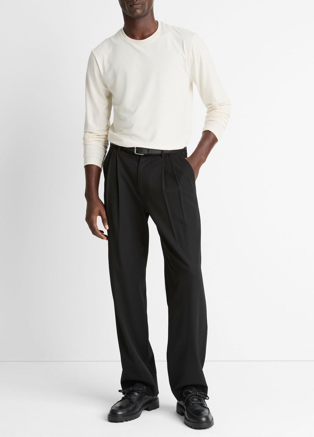 Wool Double-Pleat Suiting Trouser in Trousers | VINCE Men