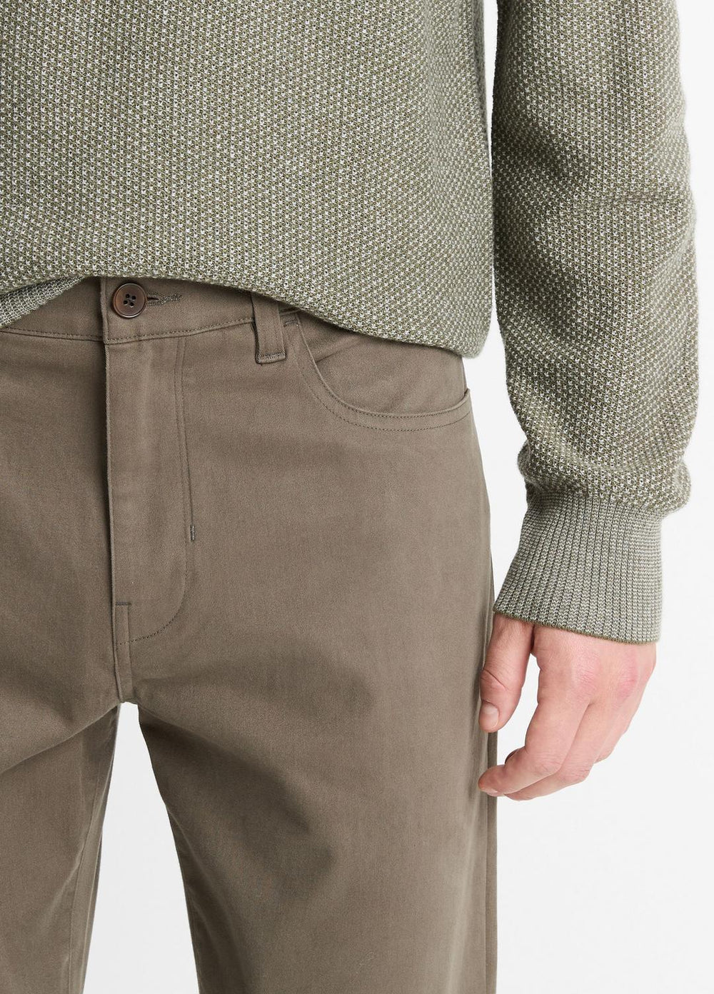Dylan Slim 5-Pocket Peached Stretch-Cotton Pant in Trousers | VINCE Men