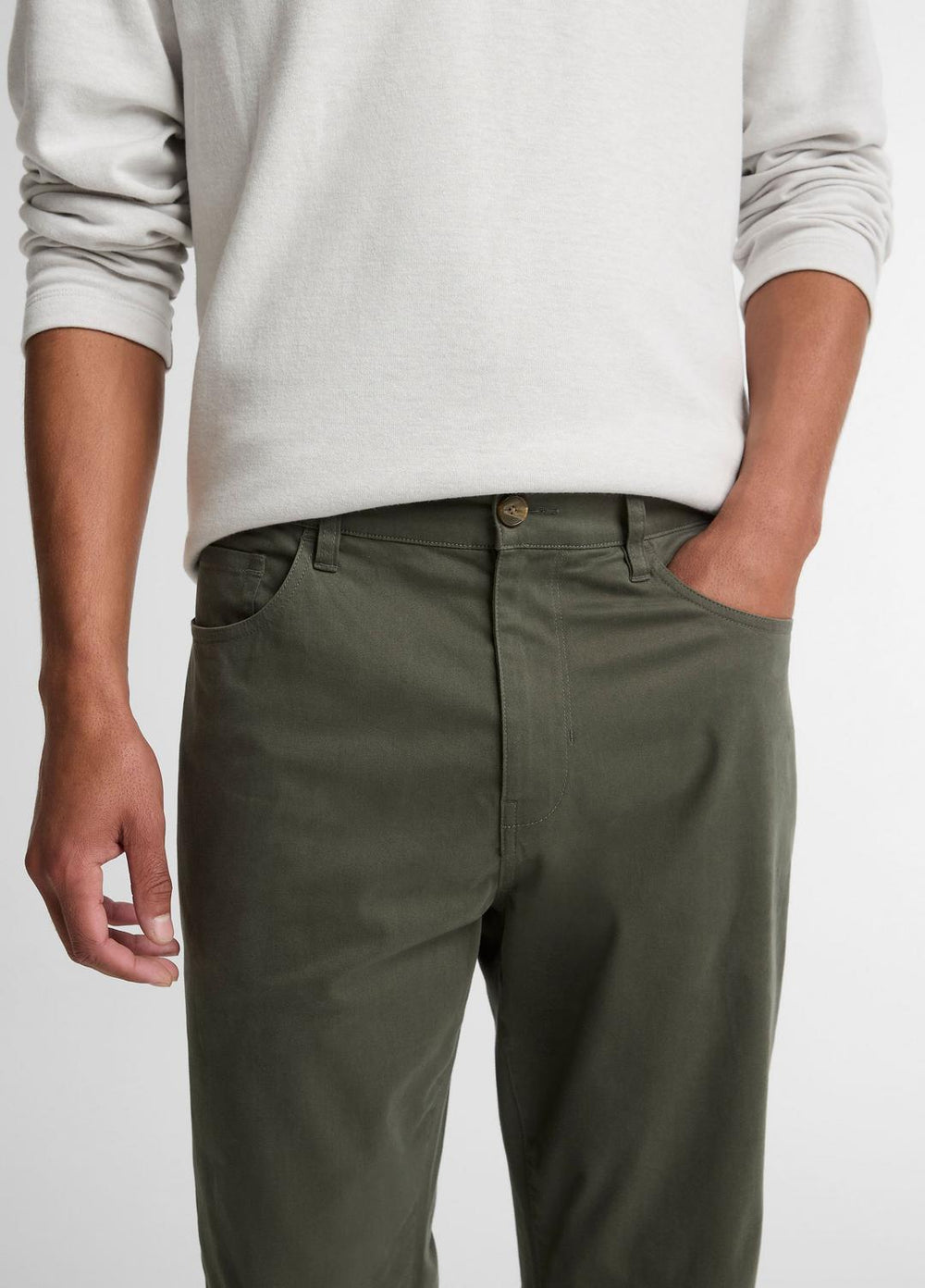 Dylan Slim 5-Pocket Cotton Sateen Pant in Trousers | VINCE Men