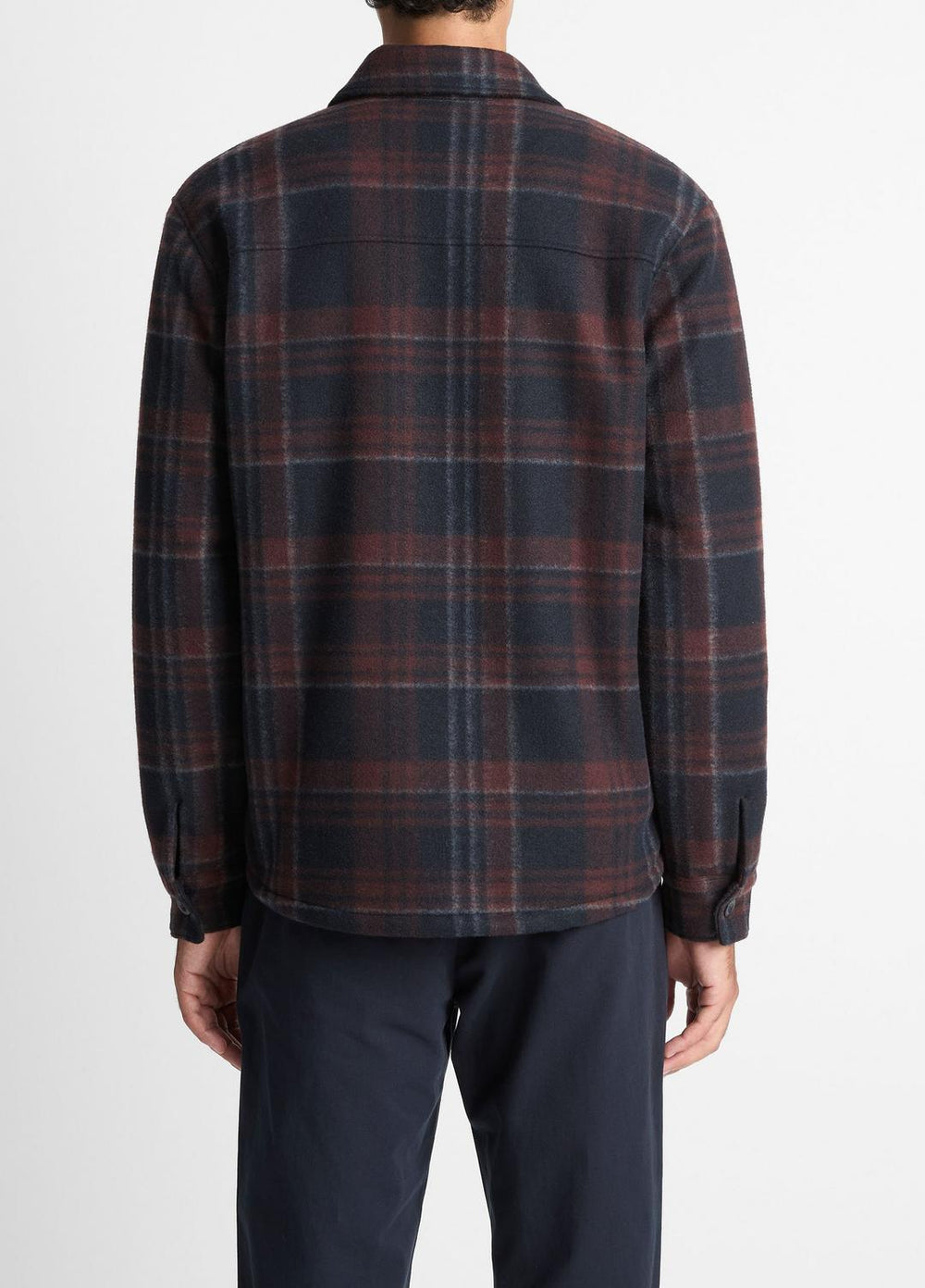 Sherpa-Lined Plaid Shirt Jacket in Shirt Jackets | VINCE Men