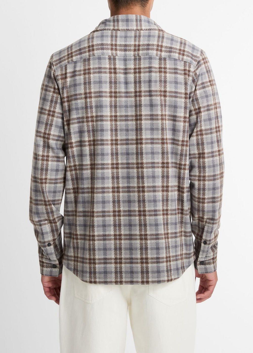 Plaid Cotton-Blend Shirt Jacket in Shirt Jackets | VINCE Men