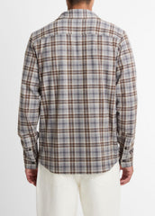 Plaid Cotton-Blend Shirt Jacket in Shirt Jackets | VINCE Men