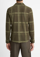 Plaid Cotton-Blend Shirt Jacket in Shirt Jackets | VINCE Men