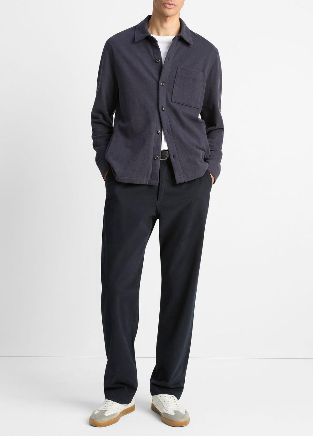 Heavy Sueded Cotton Shirt Jacket in Shirt Jackets | VINCE Men