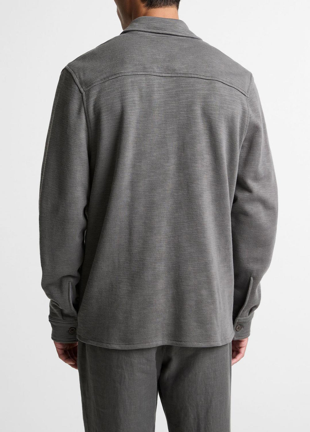 Double-Slub Cotton-Blend Shirt Jacket in Jackets | VINCE Men