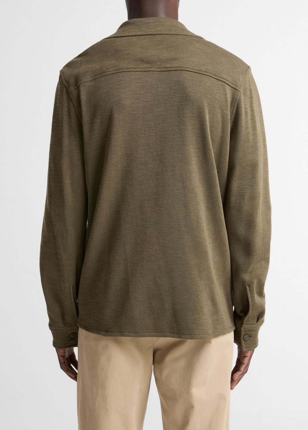 Double-Slub Cotton-Blend Shirt Jacket in Jackets | VINCE Men