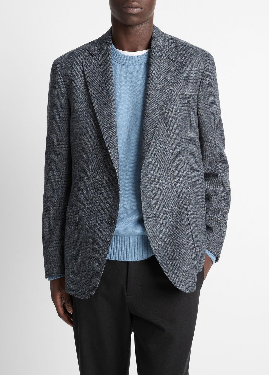 Plaid Alpaca-Blend Relaxed Sport Coat in Blazers | VINCE Men