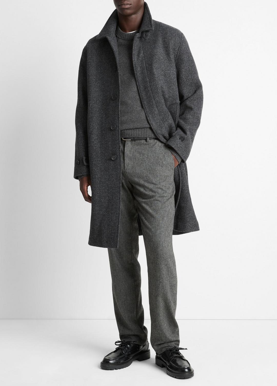 Italian Wool-Blend Balmacaan Coat in Coats | VINCE Men