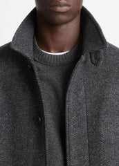 Italian Wool-Blend Balmacaan Coat in Coats | VINCE Men