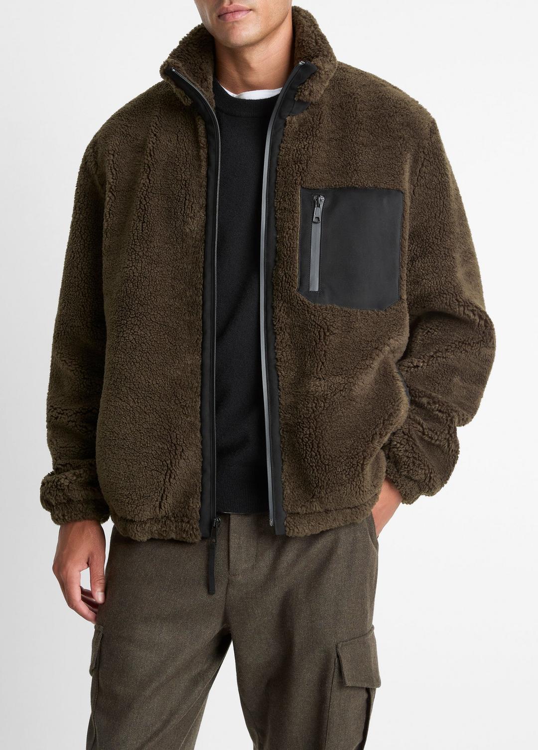 Sherpa Zip Jacket in Jackets | VINCE Men