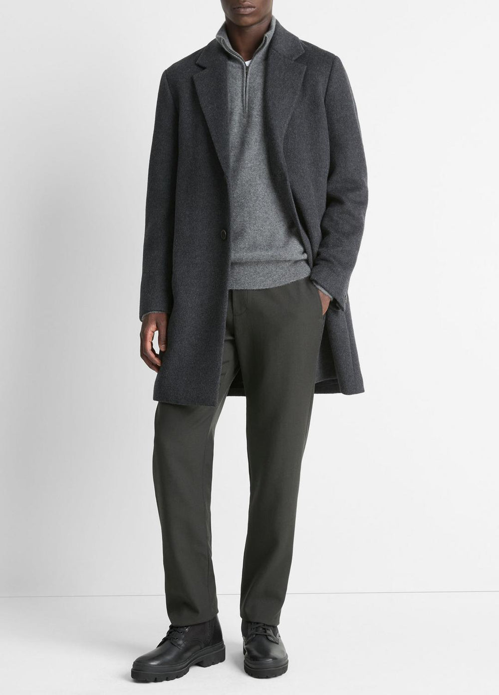 Classic Italian Wool-Blend Coat in Jackets & Outerwear | VINCE Men