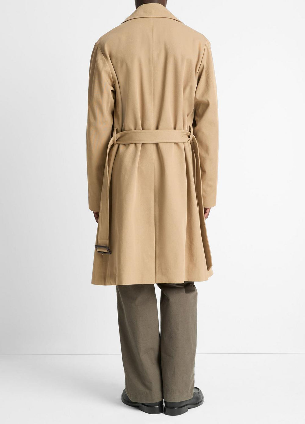 Italian Cotton Double-Breasted Trench Coat in Coats | VINCE Men