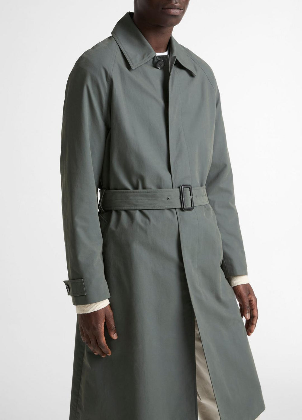 Cotton-Blend Single-Breasted Trench Coat in Coats | VINCE Men