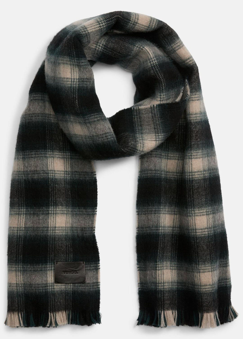 Brushed Plaid Wool Scarf in Scarves & Hats | VINCE Men