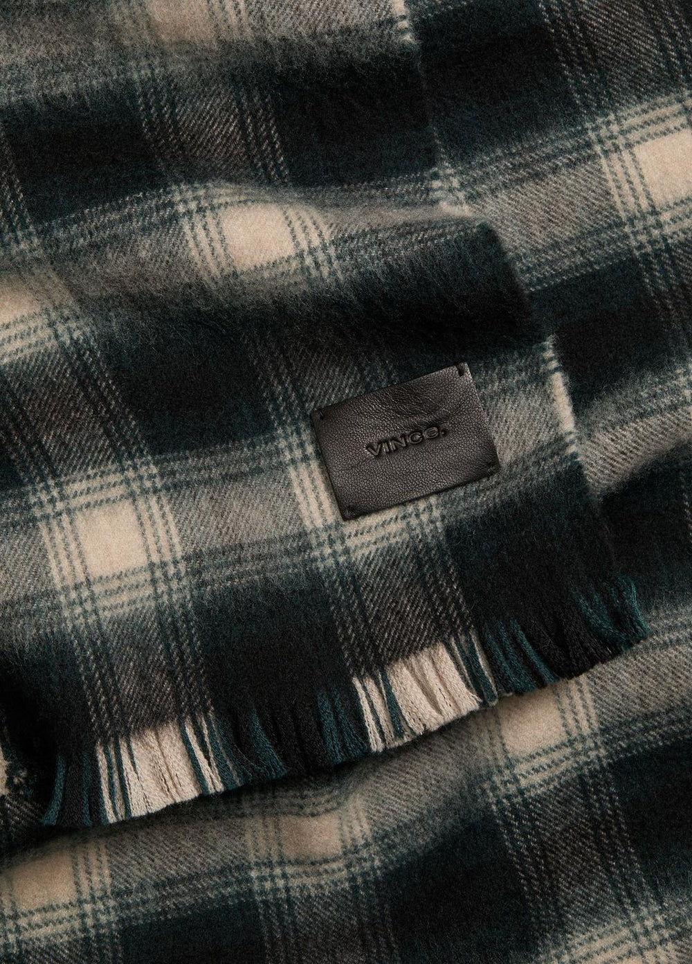 Brushed Plaid Wool Scarf in Scarves & Hats | VINCE Men
