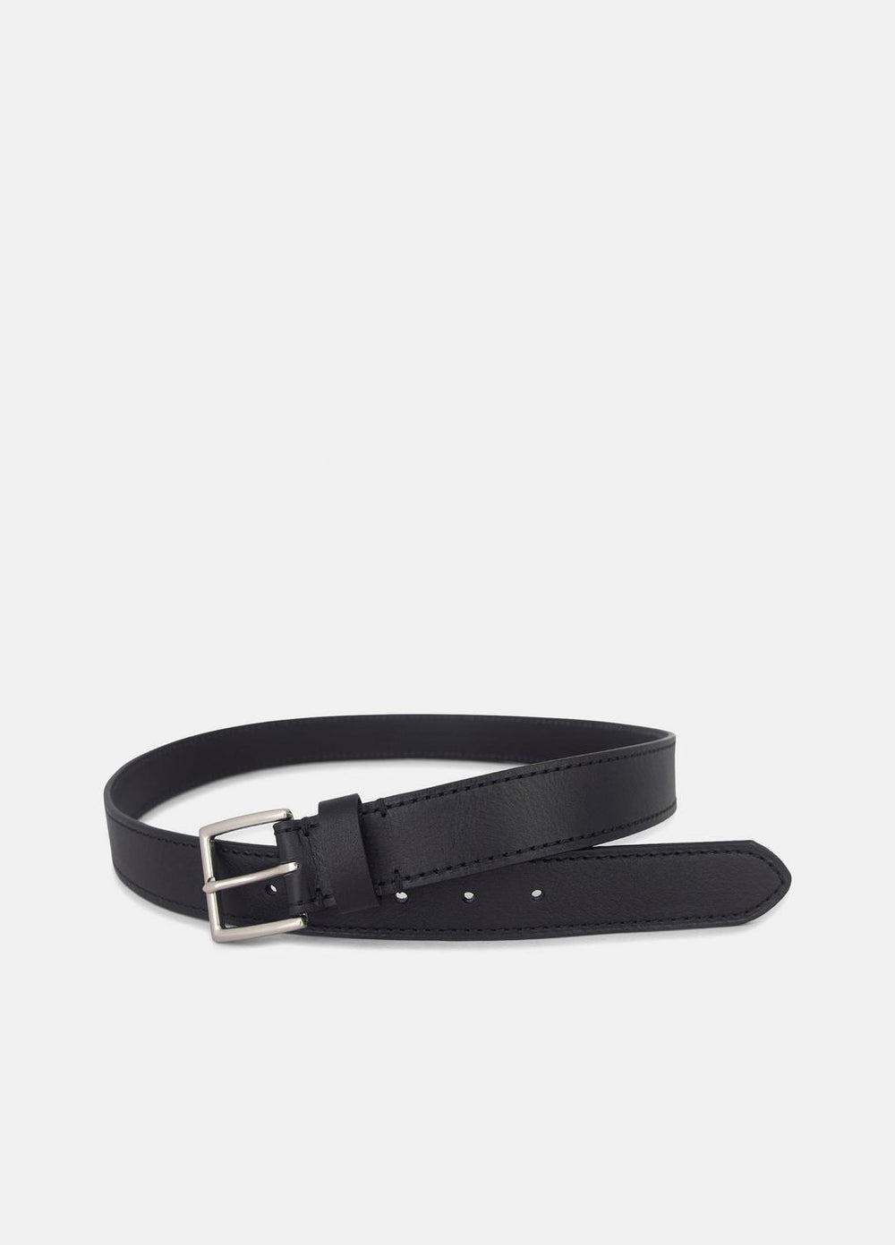 Men's 35mm Stitched Leather Belt in Belts | VINCE Men
