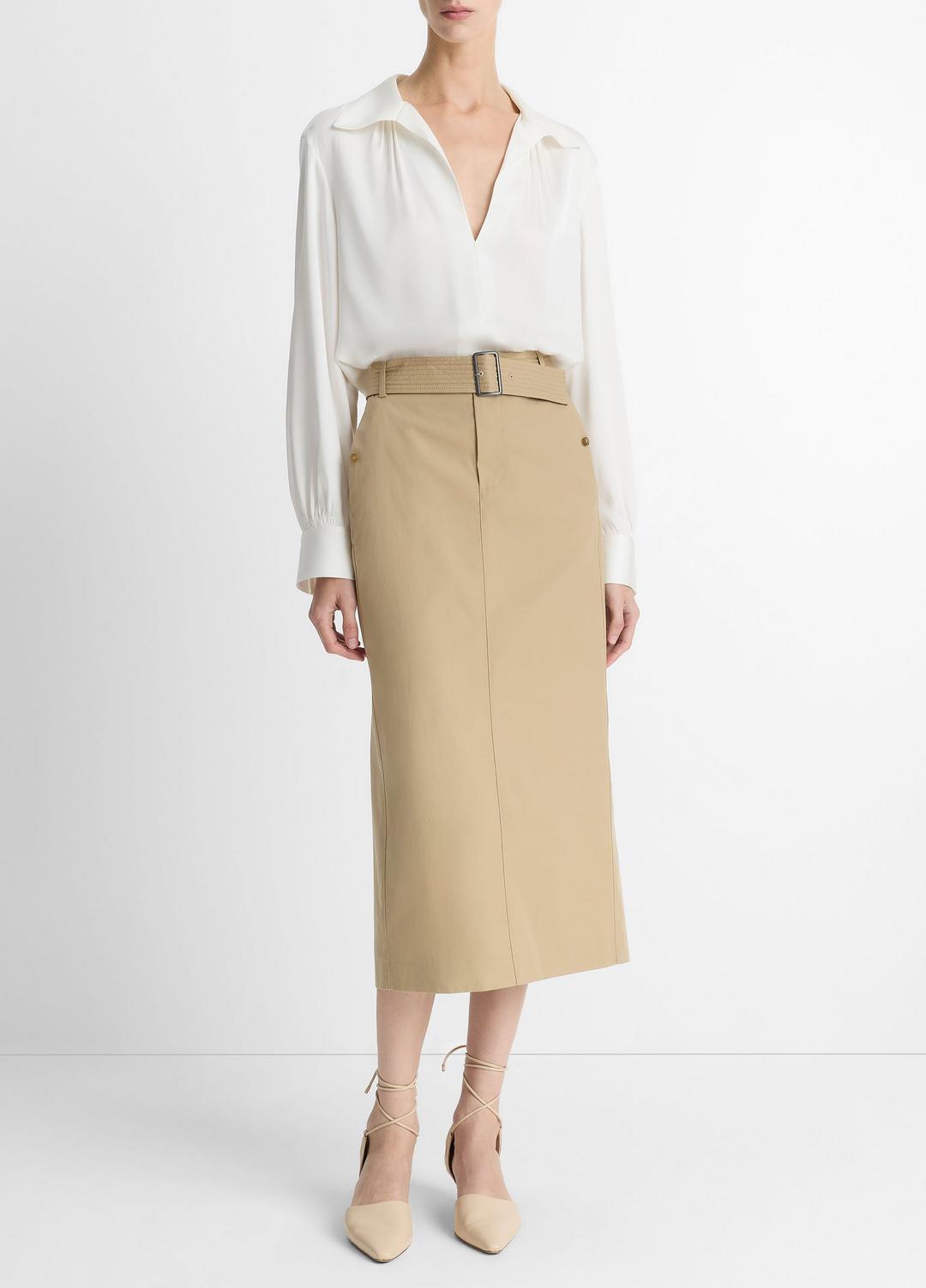 Cotton Trench Pencil Skirt in Dresses & Skirts | VINCE Sale