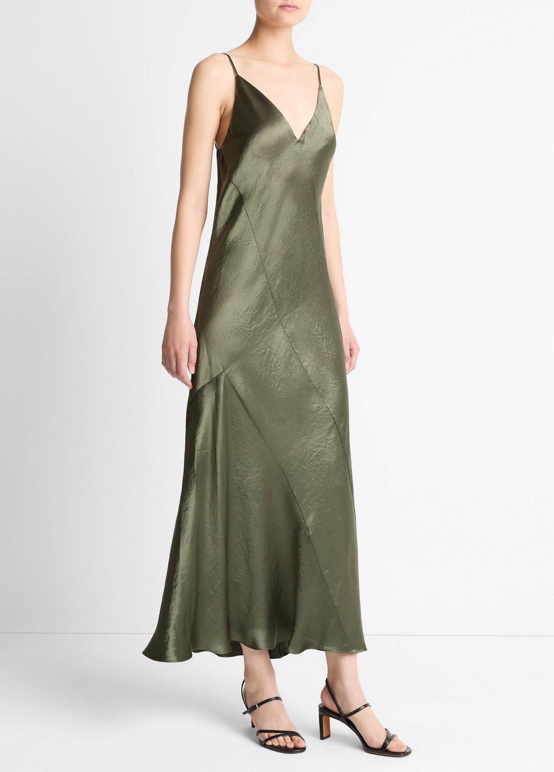 Paneled Satin Bias Slip Dress in Dresses & Skirts | VINCE Sale