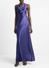 Satin Cowl-Neck Maxi Dress in Dresses & Skirts | VINCE Sale