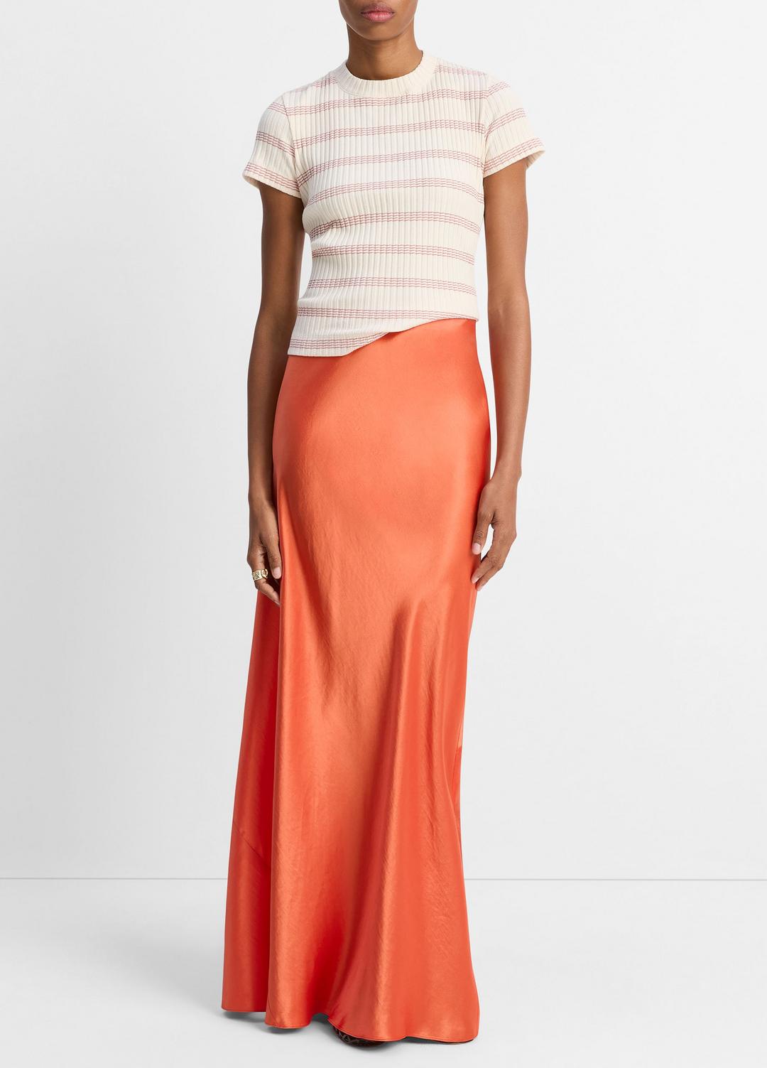 Striped Ribbed Cotton-Blend Top in Shirts & Tees | VINCE Sale