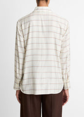 Checked Plaid Button-Front Shirt in Shirts & Tees | VINCE Sale