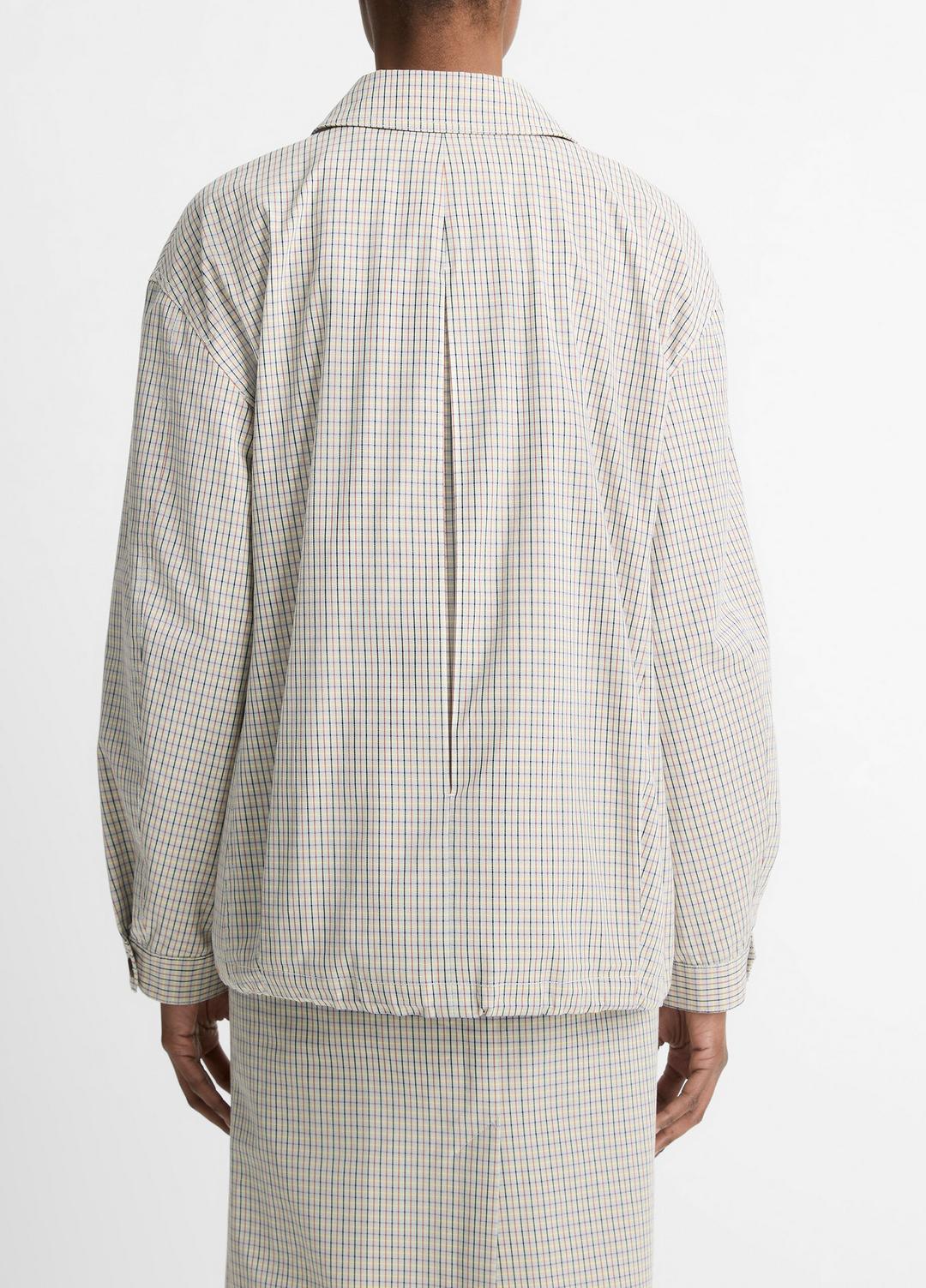 Gardener's Check Cotton Oversized Bomber Jacket in Jackets & Outerwear | VINCE Sale