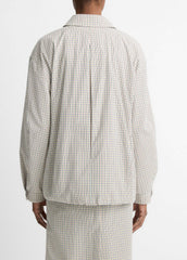 Gardener's Check Cotton Oversized Bomber Jacket in Jackets & Outerwear | VINCE Sale
