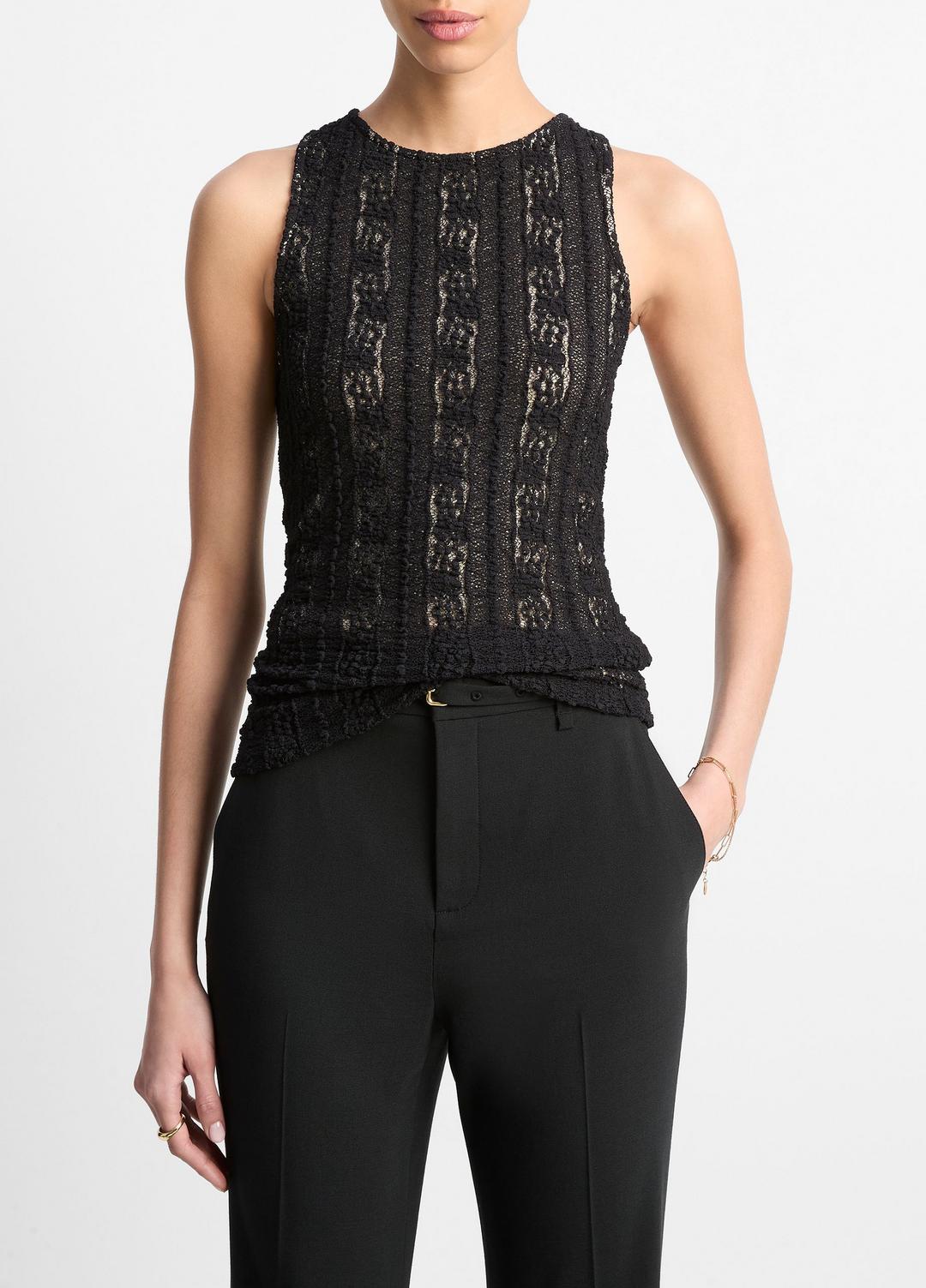Smocked Lace Shell in Shirts & Tees | VINCE Sale