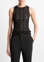 Smocked Lace Shell in Shirts & Tees | VINCE Sale