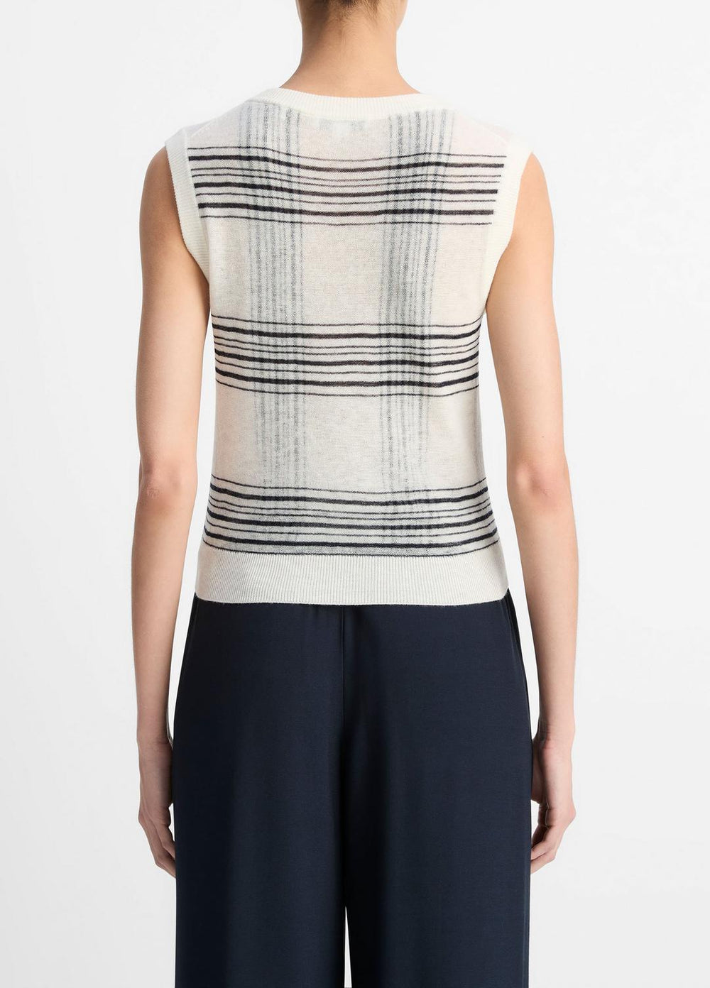 Featherweight Plaid Wool Sweater Vest in Sweaters | VINCE Sale