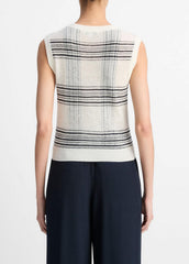 Featherweight Plaid Wool Sweater Vest in Sweaters | VINCE Sale