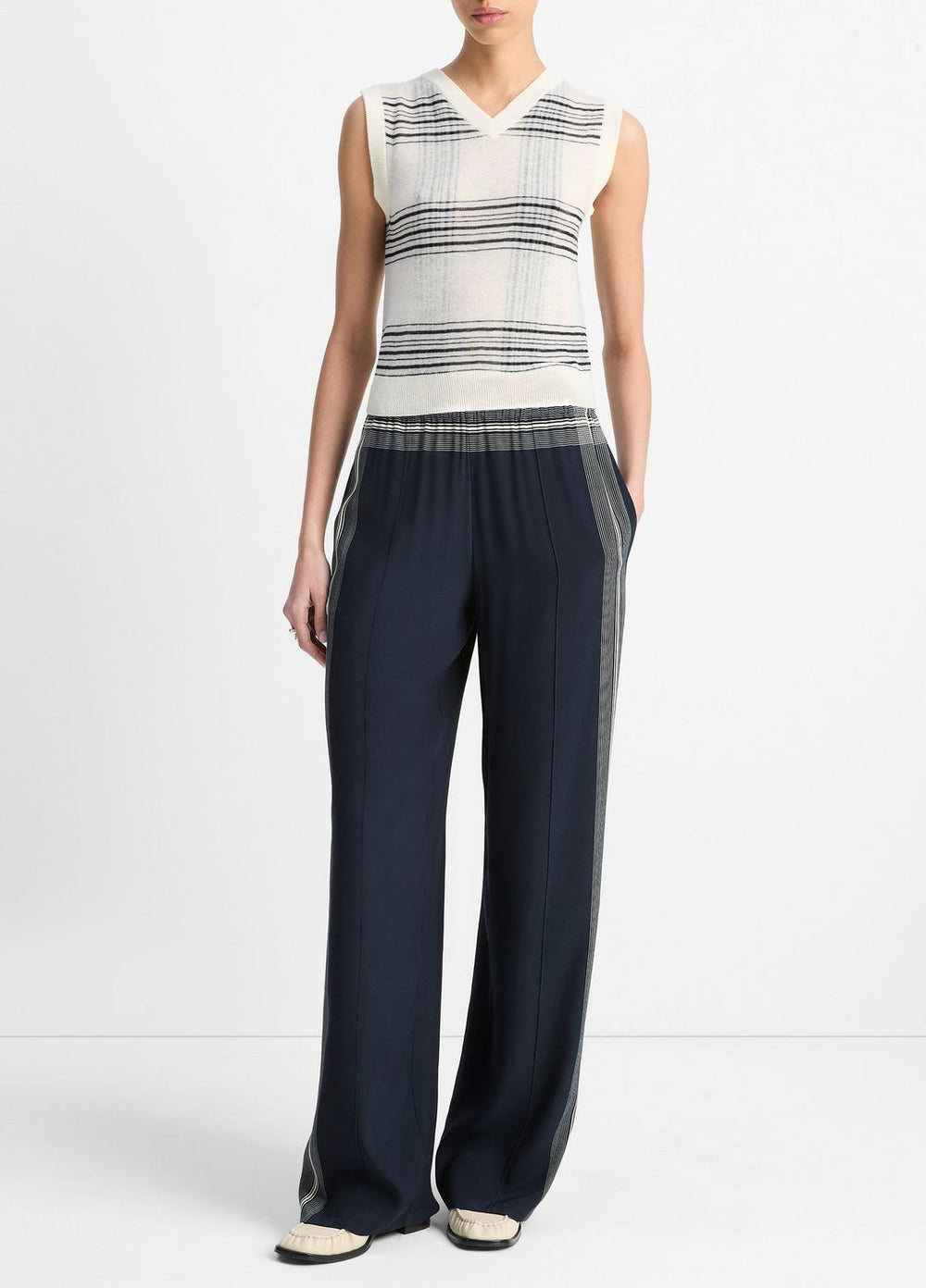 Featherweight Plaid Wool Sweater Vest in Sweaters | VINCE Sale