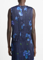 Poppy Blur Crushed Satin Shell in Shirts & Tees | VINCE Sale