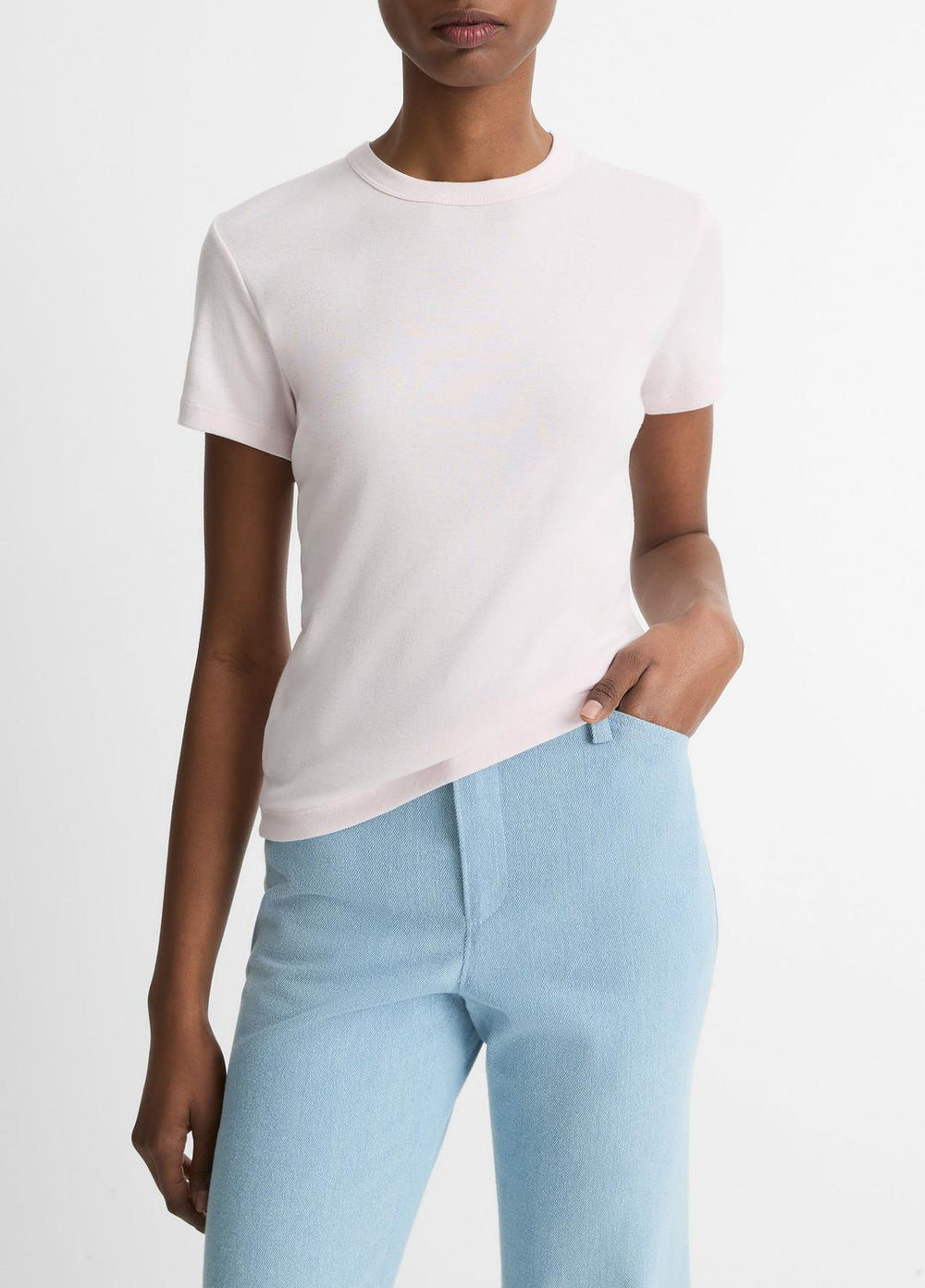 Pima Cotton-Blend '90s Shrunken T-Shirt in Shirts & Tees | VINCE Sale