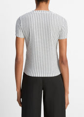 Checked Smocked T-Shirt in Shirts & Tees | VINCE Sale