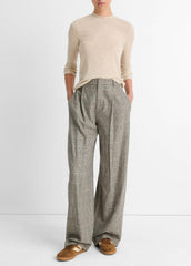 Wool Three-Quarter-Sleeve Mock-Neck Top in Shirts & Tees | VINCE Sale